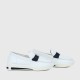 Belt Buckle Round Toe Platform Women's Loafers Shoes - White image