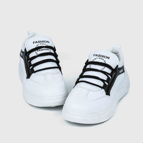 Latest Fashion Mid Heeled Sneakers for Women - Black image