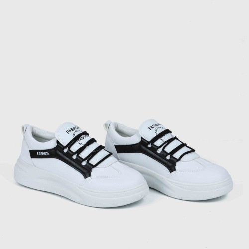 Latest Fashion Mid Heeled Sneakers for Women - Black image