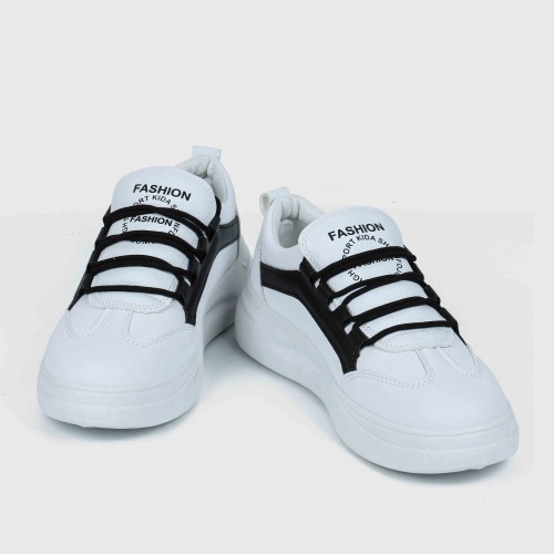Latest Fashion Mid Heeled Sneakers for Women - Black image
