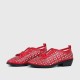 Bowknot Rubber Sole Slip On Loafers for Women - Red image
