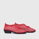 Bowknot Rubber Sole Slip On Loafers for Women - Red image