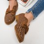 Bowknot Rubber Sole Slip On Loafers for Women - Brown