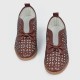 Bowknot Rubber Sole Slip On Loafers for Women - Brown image