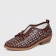 Bowknot Rubber Sole Slip On Loafers for Women - Brown image