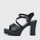 Fish Mouth Buckle Closure Chunky Heel for Women - Black image