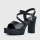 Fish Mouth Buckle Closure Chunky Heel for Women - Black image