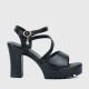 Fish Mouth Buckle Closure Chunky Heel for Women - Black image