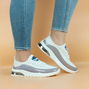 Women’s Slip On Breathable Sole Shiny Casual Shoes - White