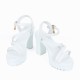 Buckle Strap Closure High Heeled Sandals - White image