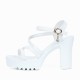 Buckle Strap Closure High Heeled Sandals - White image