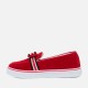 Bowknot Low Heel Round Toe Slip On Women’s Loafers - Red image