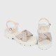 Buckle Closure Square Heel Sandals for Women - Cream image