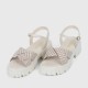 Buckle Closure Square Heel Sandals for Women - Cream image