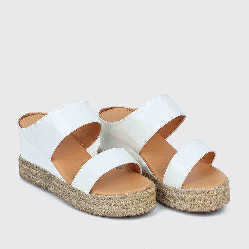 Women's Comfort Slip On Hollow Platform Slippers - White image