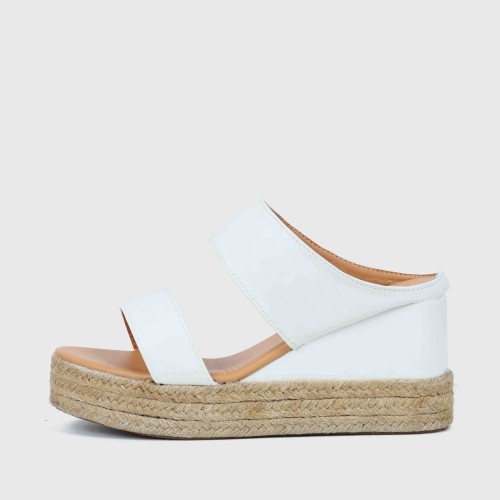Women's Comfort Slip On Hollow Platform Slippers - White image