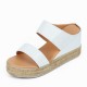 Women's Comfort Slip On Hollow Platform Slippers - White image