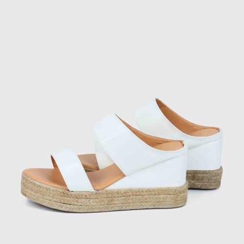 Women's Comfort Slip On Hollow Platform Slippers - White image