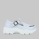 Casual Lightweight Chunky Sports Buckle Sneakers - White image