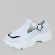 Casual Lightweight Chunky Sports Buckle Sneakers - White image