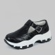 Casual Lightweight Chunky Sports Buckle Sneakers - Black image