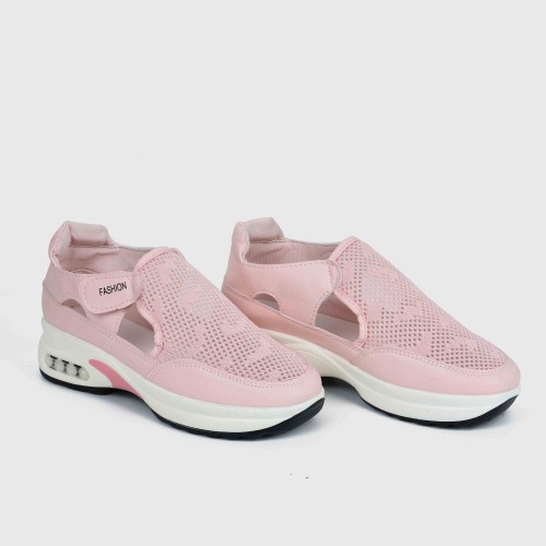 Women’s Breathable Casual Velcro Sport Shoes – Pink image