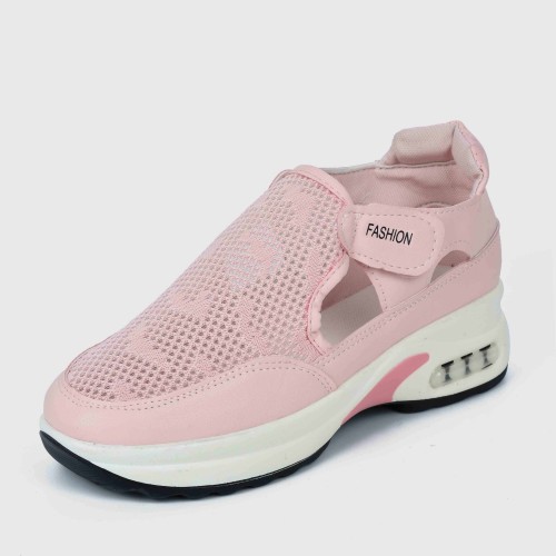 Women’s Breathable Casual Velcro Sport Shoes – Pink image