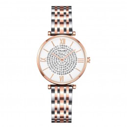 Roman Scale Stainless Steel Strap Women's Watch - Rose Gold