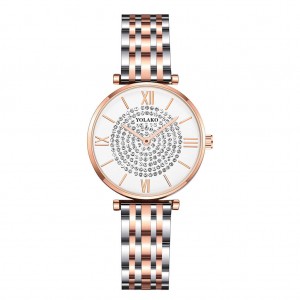  Roman Scale Stainless Steel Strap Women's Watch - Rose Gold