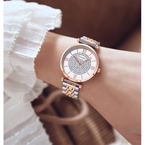  Roman Scale Stainless Steel Strap Women's Watch - Rose Gold image