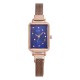  Rectangular Case Celestial Design Women's Wrist Watch - Blue image