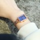  Rectangular Case Celestial Design Women's Wrist Watch - Blue image