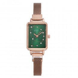  Rectangular Case Celestial Design Women's Wrist Watch - Green