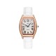 Roman Style Dial Leather Wrist Watch For Women - White image