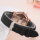 Classic Round Dial Leather Strap Ladies Wrist Watch - Black image