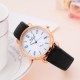 Classic Round Dial Leather Strap Ladies Wrist Watch - Black image