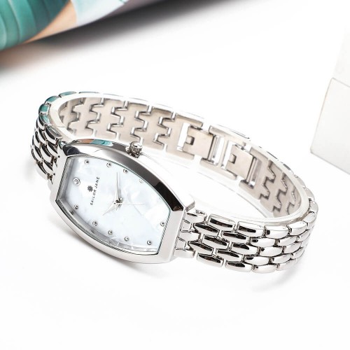 Mesh Style Stainless Steel Strap Women's Wrist Watch - Silver image