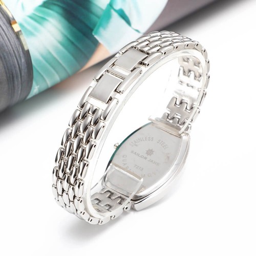 Mesh Style Stainless Steel Strap Women's Wrist Watch - Silver image