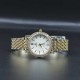 Crystal Rim Steel Strap Wrist Watch For Women's - Gold image