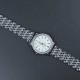 Crystal Rim Steel Strap Wrist Watch For Women's - Silver image