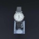 Crystal Rim Steel Strap Wrist Watch For Women's - Silver image