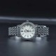 Crystal Rim Steel Strap Wrist Watch For Women's - Silver image