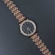 Crystal Rim Steel Strap Wrist Watch For Women's - Rose Gold image