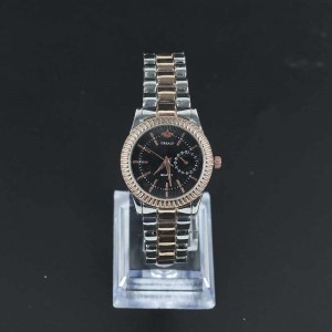 Casual Analogue Quartz Ladies Wrist Watch - Silver Rose Gold Strap