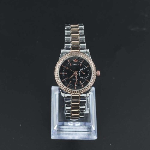 Casual Analogue Quartz Ladies Wrist Watch - Silver Rose Gold Strap image