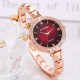 Women Fashion Crystal Decorated Bracelet Watch - Rose Gold image