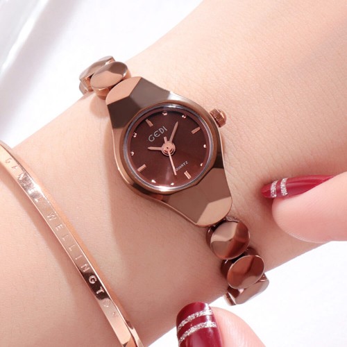 Elegant Style Mini Dial Women's Bracelet Watch - Brown image
