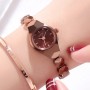 Elegant Style Mini Dial Women's Bracelet Watch - Brown