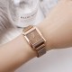 Rectangular Face Magnetic Wrist Watches For Women - Gold image