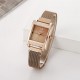 Rectangular Face Magnetic Wrist Watches For Women - Gold image